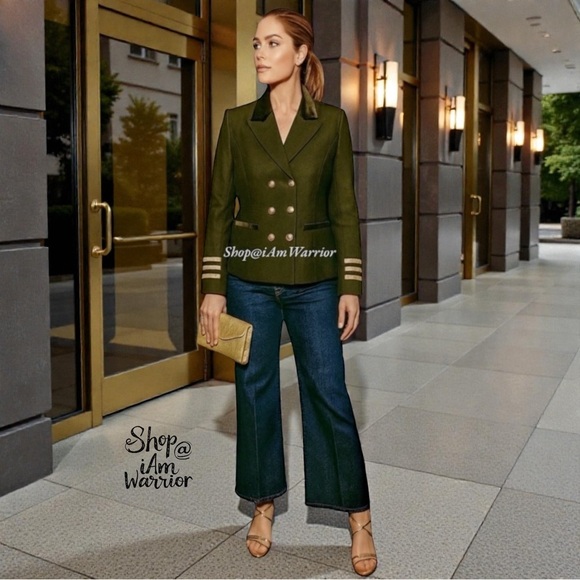 Tuckernut olive green double breasted military style jacket *shop@iamwarrior
